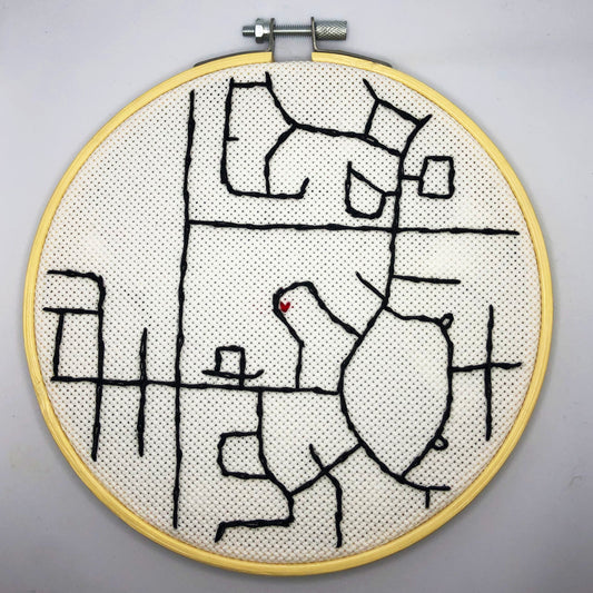 custom map embroidery